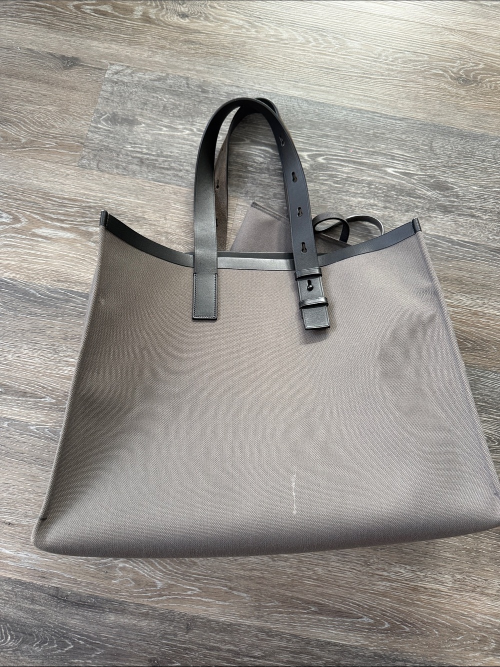 Salvatore Ferragamo Grey and black Canvas Logo Tote with Black Trim - Picture 5 of 8